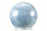 Polished Blue Calcite Sphere - Madagascar #239108-1